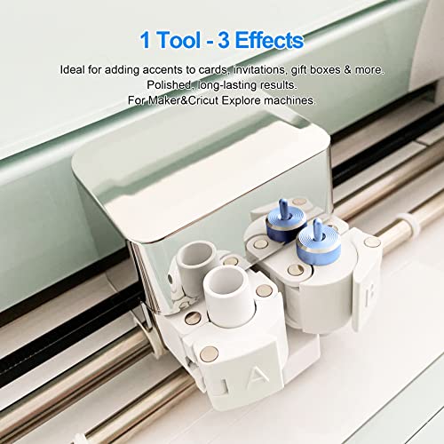 Foil Transfer Kit for Cricut Explore Air 2/Explore Air 3, 3 in 1 Foil Transfer Tool Housing and Blades for Cricut Maker/Maker 3, Including Fine, Termooan
