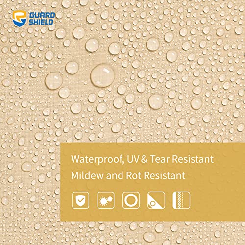 GUARD SHIELD Beige Tarp Heavy Duty Waterproof 20x40 Feet Outdoor Poly Tarps Cover Square Thick UV Resistant Canopy Tarpaulin with Grommets 10mil GUARD SHIELD