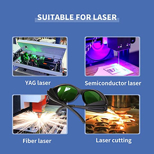 Professional 190-450&740-1100nm OD6+ Laser Safety Glassess,808nm Infrared Laser Engraving Protective Goggles;755nm,980nm, 1064nm, Industrial Safety JILERWEAR