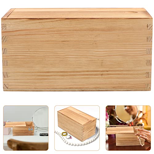 COHEALI Box Box Pull Out Wooden Box Wood Box Wood Packing Box Large Container Makeup Organizer Drawers Unfinished Treasure Chest Large Jewelry COHEALI