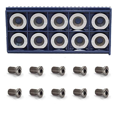 YUFUTOL 10pcs 16mm Round Carbide Inserts Cutters Knifes Indexable Replacement Fits For Popular DIY Woodworking Lathe Wood Turning Finisher Hollower YUFUTOL