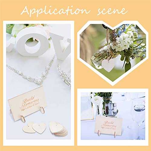 CRASPIRE Wedding Guest Book Alternative, for Guests to Sign with 3PCS Pens and 100PCS Wooden Sign Hearts Rustic Wedding Decorations for Wedding CRASPIRE