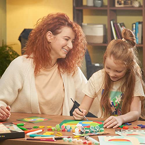 Arteza Kids Paint by Numbers Kit, 10 x 10 Inches, Pre-Printed Animal Canvas Painting Kit with 2 Canvases, 24 Acrylic Paint Pots, 3 Paintbrushes, Art Arteza Kids