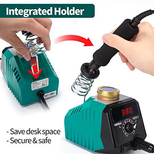 YIHUA 939D-V Wood Burning Kit with Digital Display with 20 Wire Nibs, Detachable Wood Burning Pen, 2 Wood Pieces, Tweezers Used as Wood Burning Tool YIHUA