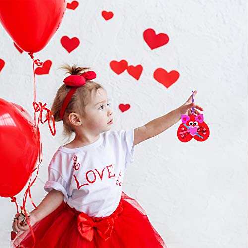 Winlyn 24 Sets Valentine's Day Craft Kits DIY Foam Hearts to Animal Shape Ornaments Art Sets Heart Dog Unicorn Bee Cat Owl Butterfly Ladybug Llama Winlyn
