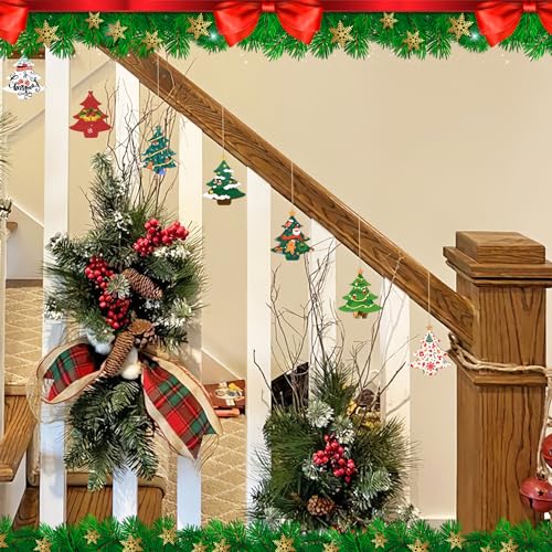 Wooden Christmas Tree Ornaments to Paint Christmas Thanksgiving Decoration Cutouts Unfinished 24PCS 3.5 x 3 inches, DIY Blank Unfinished Christmas Sophena
