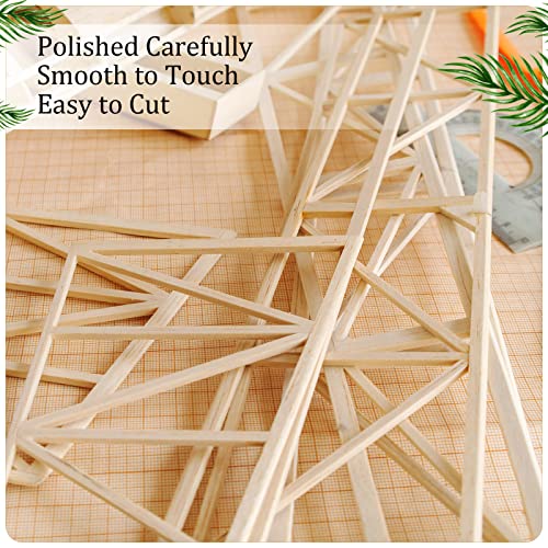 50 Pieces Balsa Wood Sticks 1/2 x 1/2 x 12 Inch Hardwood Square Wooden Dowels Unfinished Wood Sticks for Craft DIY Supplies DIY Molding Projects Yulejo