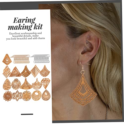 VILLCASE 3 Sets Wooden Geometric Earrings Leather Earring Making Kit African Earrings for Women Unfinished Wood Earrings Wooden Jewelry DIY Kits VILLCASE