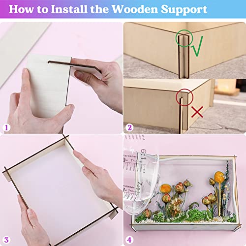 LET'S RESIN Rectangle Silicone Resin Molds, 3pcs Large Resin Molds w/Wooden Support, Deep Epoxy Resin Molds for Flowers Preservation, Insect LET'S RESIN