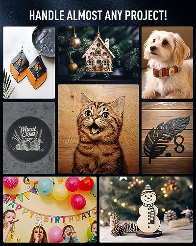 OMTech Light B10 Laser Engraver, 10W Output Diode Laser Module with Air Assist, Desktop Wood Laser Cutter Metal Engraver Machine, Ultra Fast & OMTech