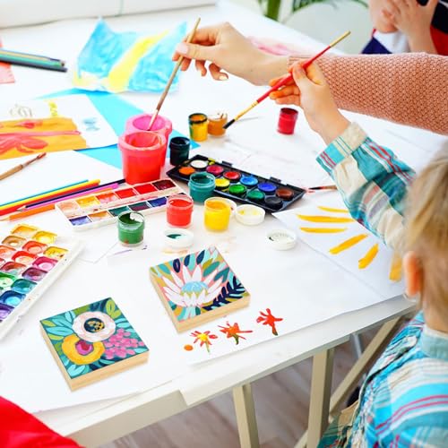 CYEAH 15 Pack Wooden Blocks for Crafts, 4" x 4" x 1" Basswood Carving Blocks, Blank Wooden Square Blocks, Wood Tiles Craft Panels Great for Crafts, CYEAH