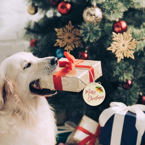 Wooden Christmas Tree Ornaments to Paint Christmas Thanksgiving Decoration Cutouts Unfinished 24PCS 3.5 x 3.5 inches, DIY Blank Unfinished Christmas Sophena