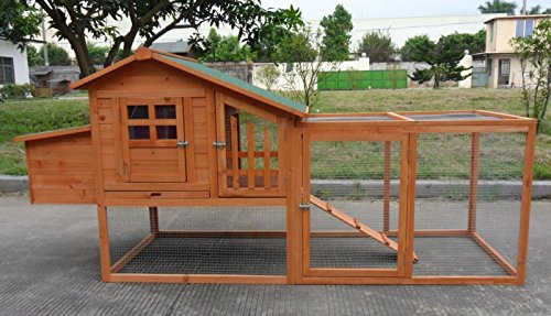 ChickenCoopOutlet Deluxe Large Wood Chicken Coop Backyard Hen House 3-5 Chickens w Nesting Box Run ChickenCoopOutlet