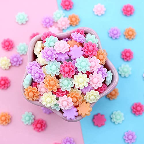 SUKPSY 100 Pcs Flatback Resin Flowers Mixed Loose Embellishments for DIY Crafts Hair Clips Phone Case Decorations Accessories (100)… SUKPSY