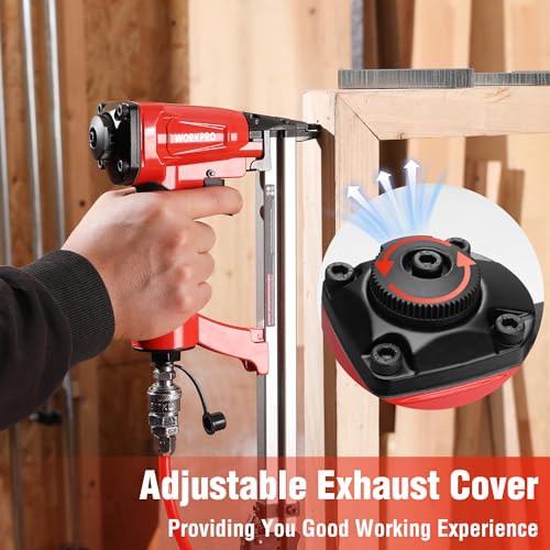 WORKPRO Pneumatic 20 Gauge Staple Gun, Oil-Free T50 Upholstery Stapler with 1260pcs 1/4" to 5/8" Staples, 200pcs Staple Capacity, Adjustable Exhaust, WORKPRO