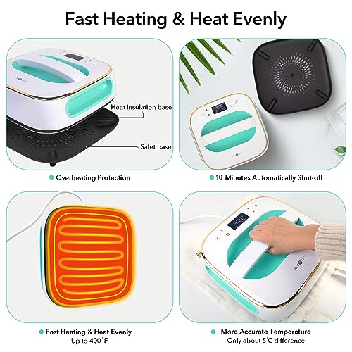 HTVRONT Heat Press Machine for T-Shirts, Portable Heat Press 10"X10", Iron Press for Sublimation and HTV Vinyl Shirt Press Machine for Hat, Bags, HTVRONT