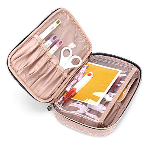 Yarwo Carrying Case Compatible with Cricut Tools Set, Accessories Organizer Bag for Craft Pens and Basic Tools, Dusty Rose (PATENTED DESIGN) Yarwo