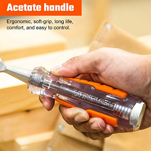 VANQUISH High-Impact 1 Inch Wood Chisel with One-Piece Forged Blade Go-Thru Mortise Chisel for Woodworking (4606) Vanquish