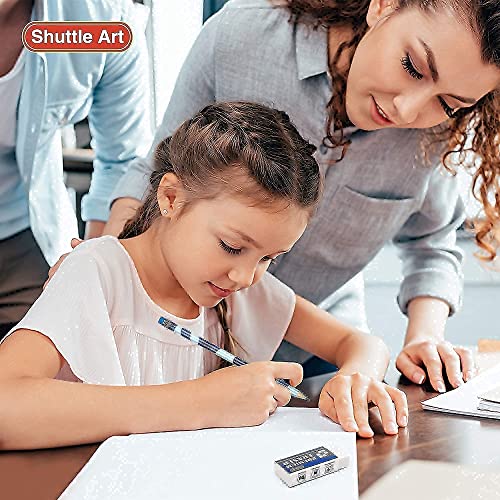 Shuttle Art Pencils and Erasers Bundle, Set of 180 Pack Assorted Colorful Pencils + 72 Pack Premium White Erasers Bulk Shuttle Art