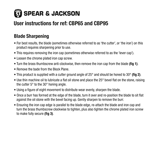 Spear & Jackson CBP65 Carpenters 6 1/2 Block Plane Spear & Jackson