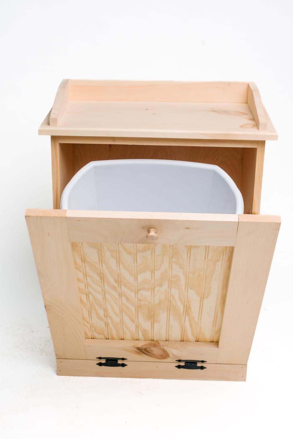 Country Barn Single Tilt-Out Single Trash Cabinet: Efficient and Stylish Trash Cabinet Crafted from Unfinished Pine Wood, is Designed to Hold Country Barn Gifts