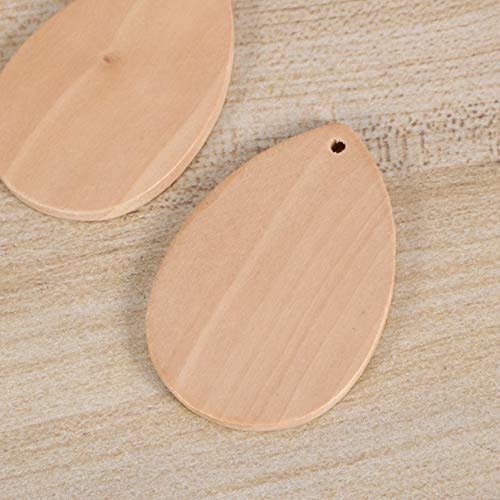 Healifty 20pcs Wedding Decorations Wedding Ornament Wooden Pendants Drop Shape Pendant Earrings Teardrop Earrings Ornament Earrings Wood Teardrop Healifty