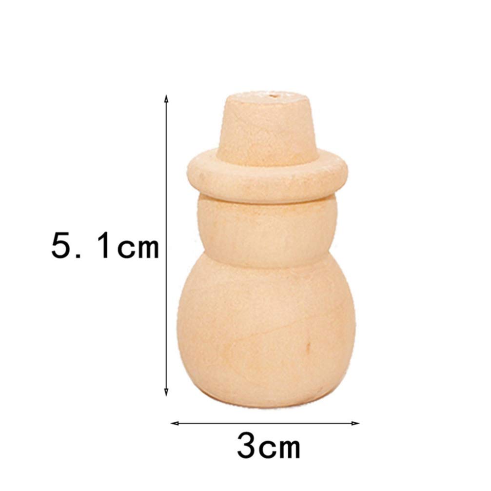 Happyyami 20 Pcs Wooden Dolls to Paint DIY Peg Doll Christmas Art for Kids Desktop Miniature Pine Tree Snowman Figurines Unfinished Peg Wooden Happyyami