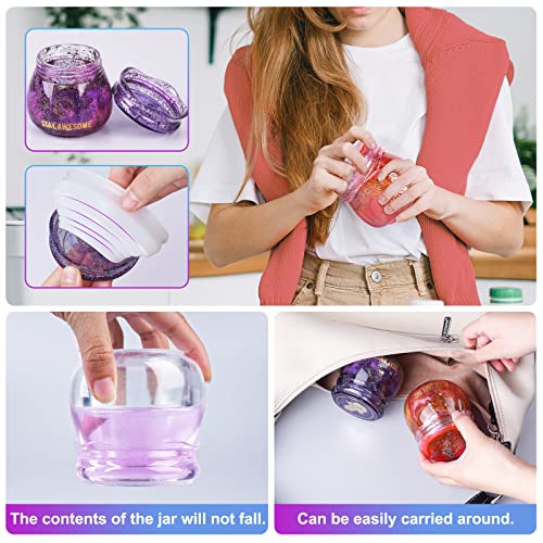 LET'S RESIN Pudding Jar Resin Molds with Lid, Epoxy Molds Silicone for Storage Bottle,Candle Holder,Candy Container, Epoxy Casting Craft,Flower Pot, LET'S RESIN