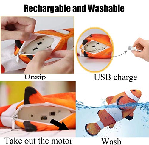 QIAONIUNIU Electric Moving Fish Interactive Plush Toys QIAONIUNIU