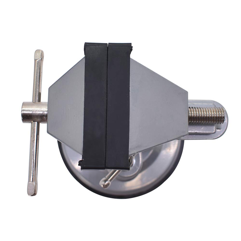 findmall Vacuum Base Vise Portable Base Vise 3.15" Jaw Width Pivots Multi-Angle Rotate 360° Fit for Various Smooth Work Surfaces findmall