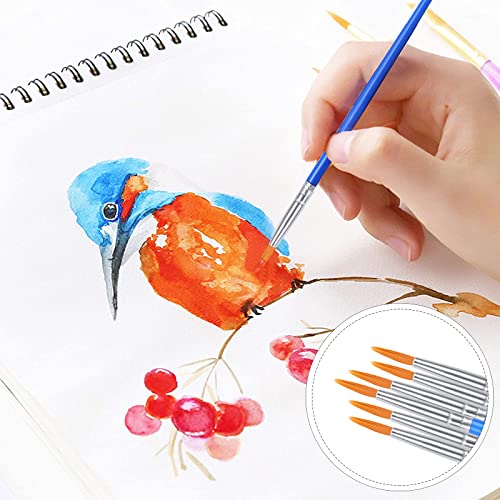 AROIC Paint Brushes Set,130pcs Nylon Hair Round Brushes Bulk Small, for Acrylic Oil Watercolor Artist Professional Painting Kits AROIC