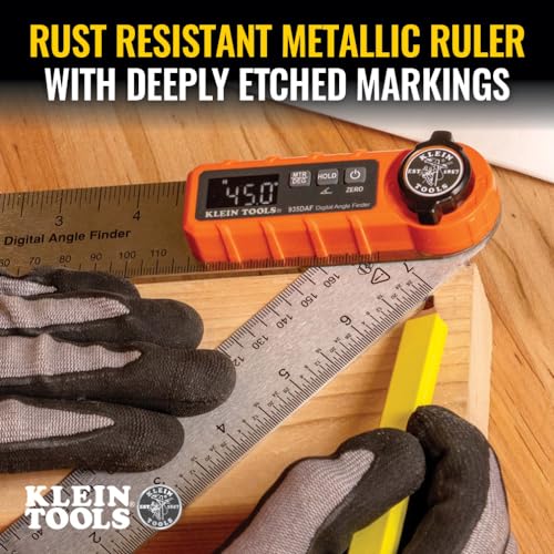 Klein Tools 935DAF Digital Angle Finder, Precision Measurements, Miter Saw Protractor Angle Calculation and Portable Design Klein Tools