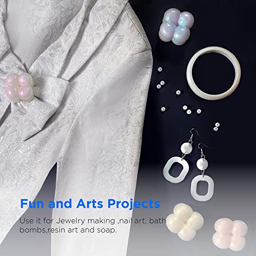 Rolio Pigments Interference Mica Powder - 12 Jars of Pigment Powder for Epoxy Resin, Nail Polish, Bath Bombs, Painting, Cosmetics, Soap Making, and Rolio