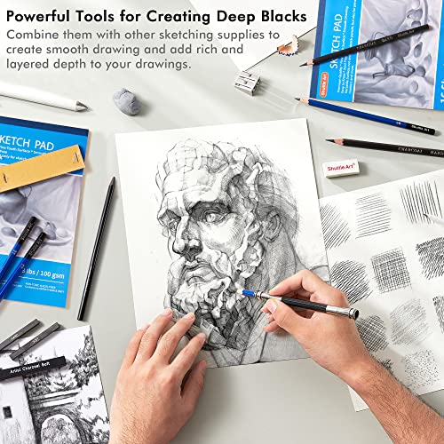 Drawing Kit, Shuttle Art 52 Pack Drawing Pencils Set, Professional Drawing Art Kit with Sketch Pencils, Graphite Charcoal Sticks, Drawing Pad in Shuttle Art