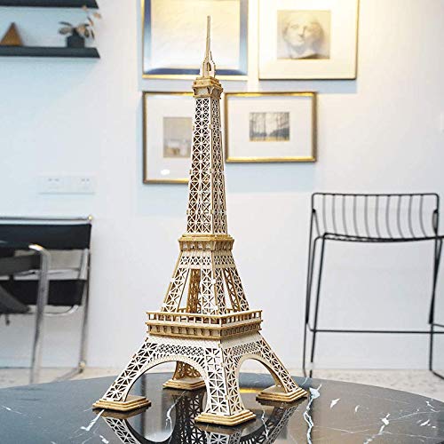 ROBOTIME Assembly Famous World Architecture Eiffel Tower Exquisite Wood Craft Kits for Kids Best Model Kits and DIY Arts Projects for Adults ROBOTIME