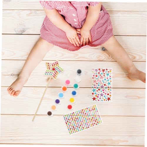 VILLCASE 1 Set Painting Materials Fairy Wand Kit DIY Fairy Wand Craft Girl Fairy Wand Kids Painting Tool Unfinished Wood Wand Crafts Homemade Fairy VILLCASE