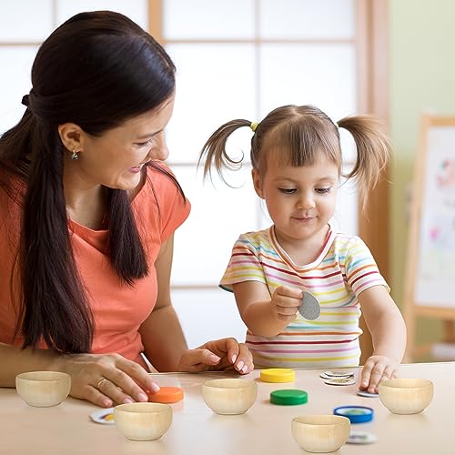 Uiifan Set of 40 Wood Small Bowls Unfinished Wood Sauce Bowl Wooden Mini Round Bowl Serving Craft Bowls Kitchen Condiment Bowls Unpainted Pinch Bowls Uiifan