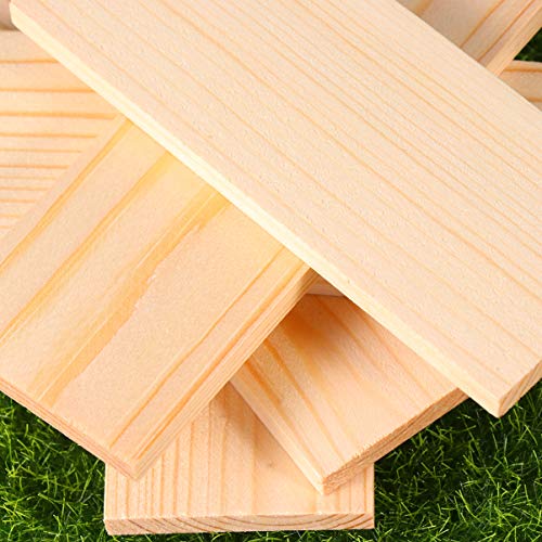 Exceart 20pcs Rectangle Wood Boards Unfinished Wood Boards Sheets Carving Blocks for Arts Craft Painting 4x10cm EXCEART
