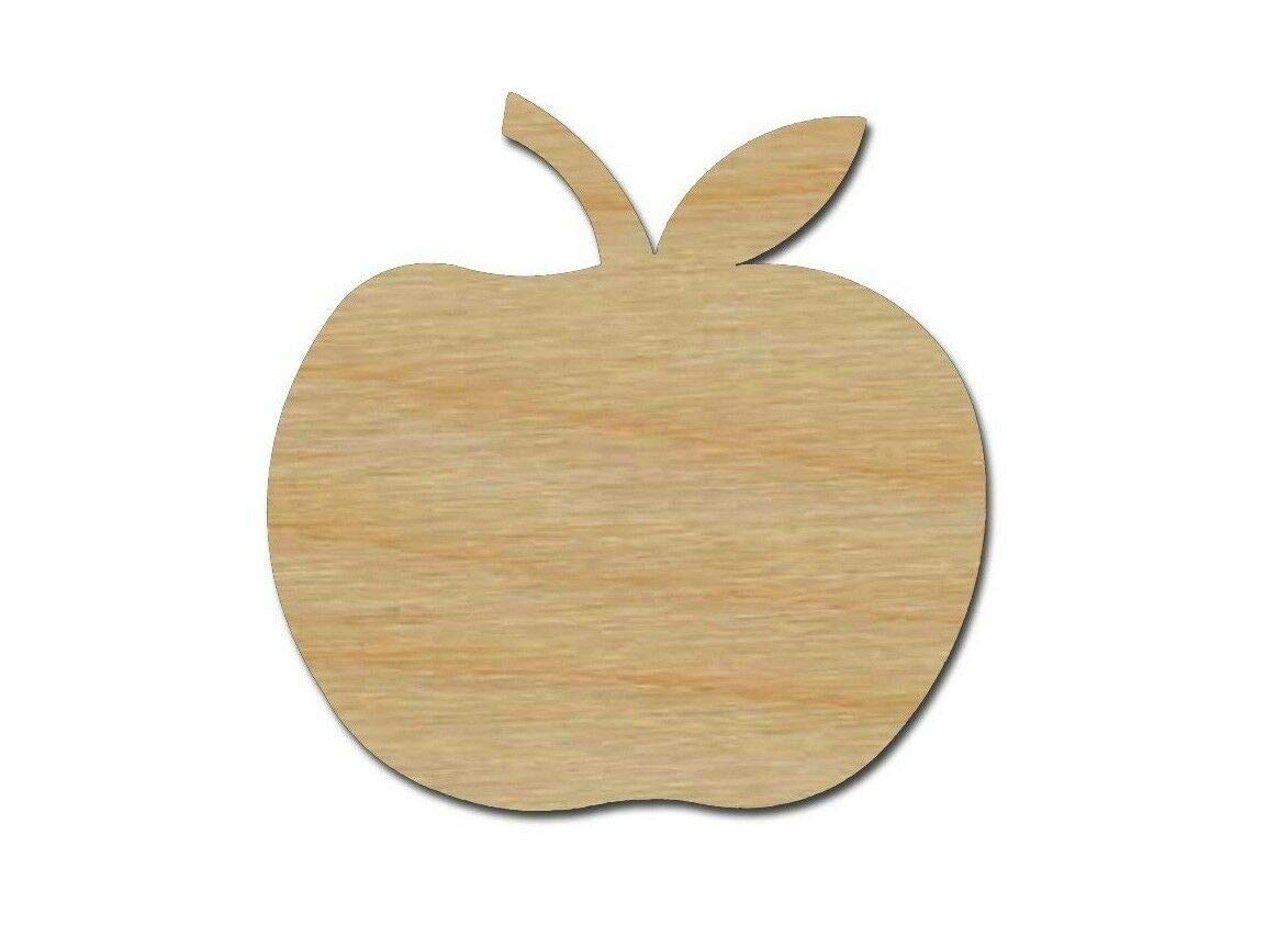 Apple Wood Shape Cut Out Unfinished Wooden Fruit Laser Cut Craft Supplies (10" inch 1 Piece) nuKE26 konkneleuh