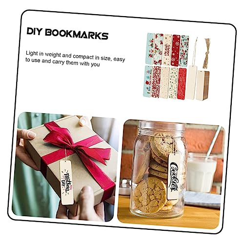 Tofficu 1 Set Wooden Bookmark Blank Tags Hand Made Hanging Tags Wood Art Bookmarks Wood Crafts Tags Unfinished Wooden Slices with Holes Unfinished Tofficu