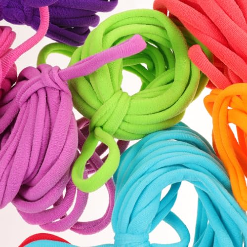 VICASKY 192pcs Loom Weaving Craft Loop Refill Elastic Potholder Loop Multiple Colors Stretchy Braided Rope for Christmas DIY Crafts Supplies Weaving VICASKY