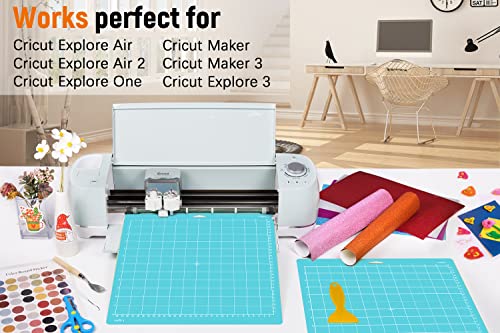 Colemoly 12x12 Cutting Mat 4 Pack Light for Cricut Maker 3/Maker/Explore 3/Air 2/Air/One 1 Pack Cut Cards Scraper Blue Grip Sticky Cricket Colemoly