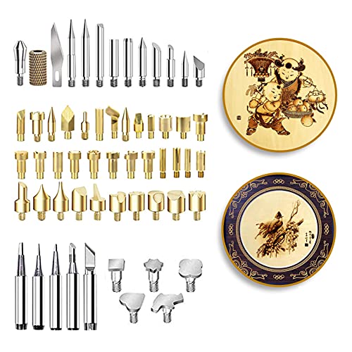 kingsea 61Pcs Pyrography Wood Burning Tips,Wood Burning Tool Kits Carving Iron Tip for Embossing/Adults/Beginners/Birthday/Wedding Kingsea