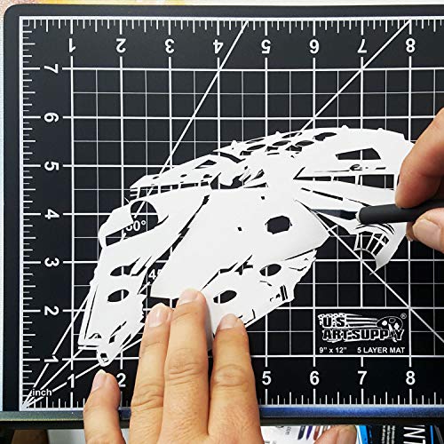 U.S. Art Supply 9" x 12" Green/Black Professional Self Healing 5-Ply Double Sided Durable Non-Slip Cutting Mat Great for Scrapbooking, Quilting, U.S. Art Supply