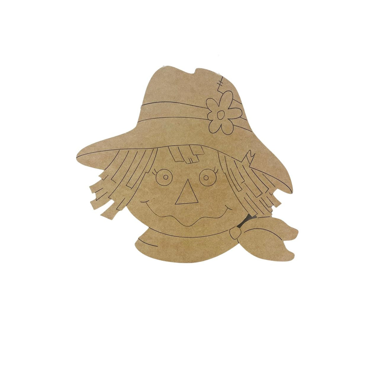 Scarecrow Head, Fall Shape, Kids Fall Craft, Unfinished Wood Cutout, Paint by Line, Build-A-Cross Build-A-Cross