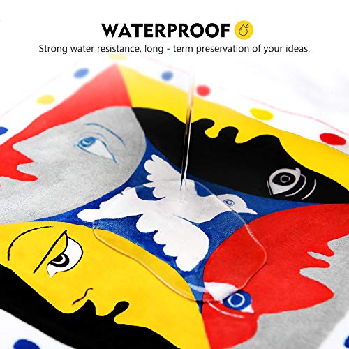 Magicfly Permanent Soft Fabric Paint Set, Set of 14(60ml Each) Textile Paints with 3 Brushes, No Heating Needed & Washable Fabric Paint for Clothes, Magicfly