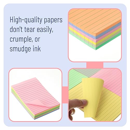 Mr. Pen- Lined Sticky Notes 4x6, 6 Pads, 45 Sheet/Pads, Morandi Colors, Sticky Notes with Lines, Sticky Note Pads, Sticky Pads, Sticky Notes Lined, Mr. Pen
