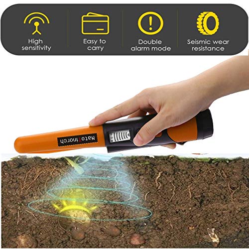 Natotinorch Hand Metal Detector, High Sensitivity Metal Detector with LCD Display&Belt Holster,360°Scanning,All Metal Finder Locating Gold Coin Natotinorch