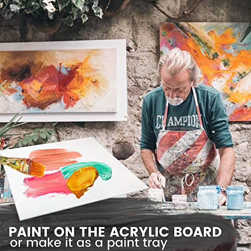 CALPALMY (2 Pack) 1/8" Thick Clear Acrylic Sheets - 20" x 24" Pre-Cut Plexiglass Sheets for Craft Projects, Signs, Display Cases, Sneeze Guard and CALPALMY