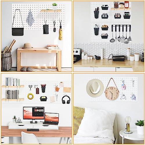 BELLO YON 4Pcs Pegboard, Peg Board, Pegboard Wall Organizer Panels Accessories, Mount Display Pegboard Kits, Metal Pegboard for Walls Garage Craft BELLO YON